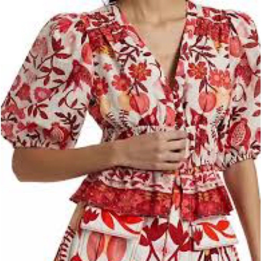Farm Rio romantic orchard off white cropped blouse, BNWT: xl
